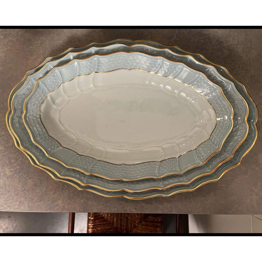 Seladon 12" Oval Serving Platter by Hutschenreuther-1