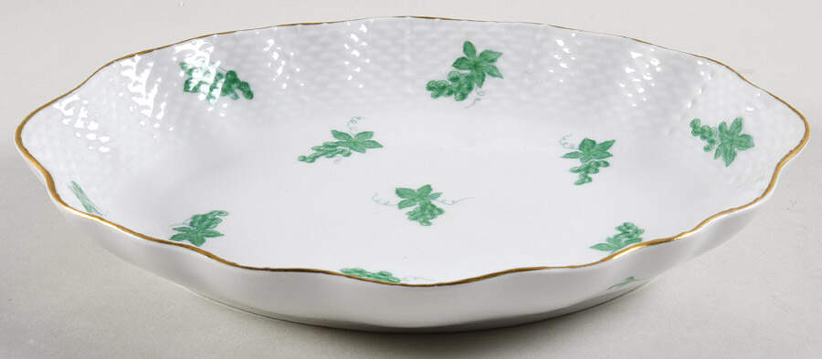 HER88 Green 8" Oval Vegetable Bowl by Herend-1