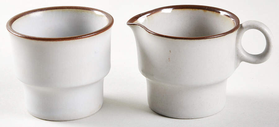 HOK13 Stacking Creamer & Open Sugar by Hoganas Keramiks-1