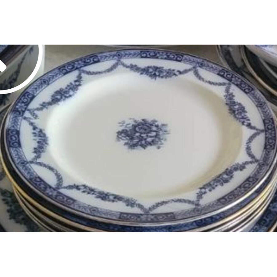 Alexandra Blue Dinner Plate by Sampson Hancock & Sons-1