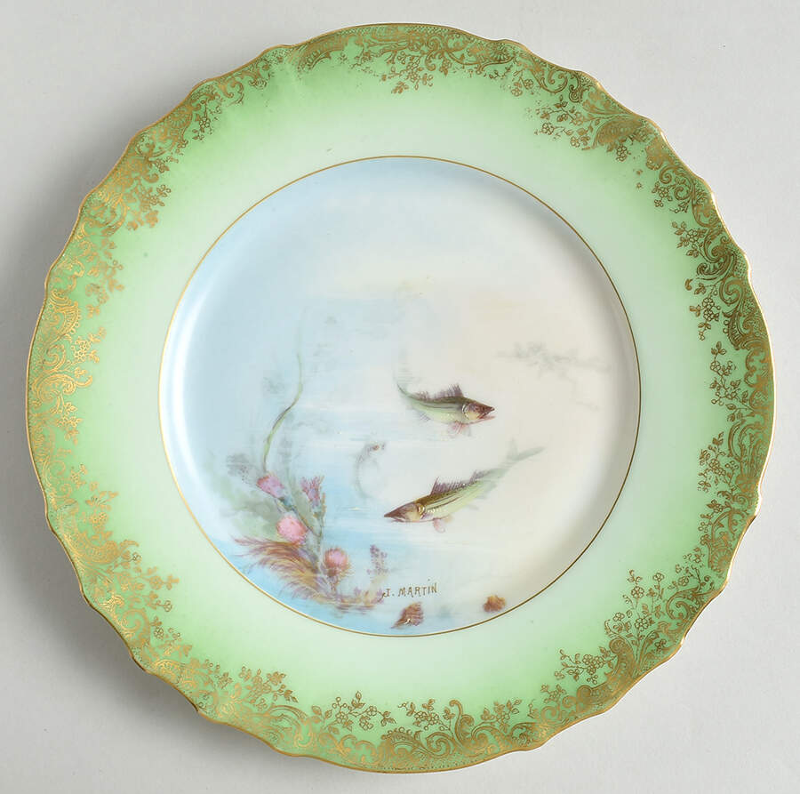 H1246 Green Luncheon Plate by Haviland-1