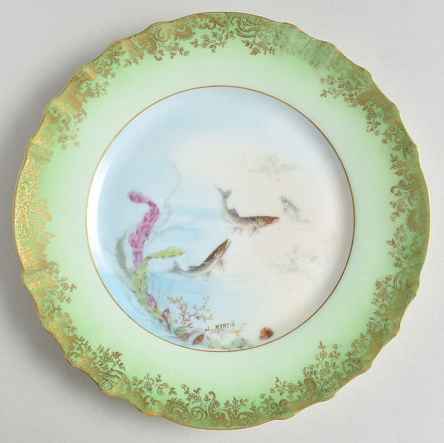 H1246 Green Luncheon Plate by Haviland-1