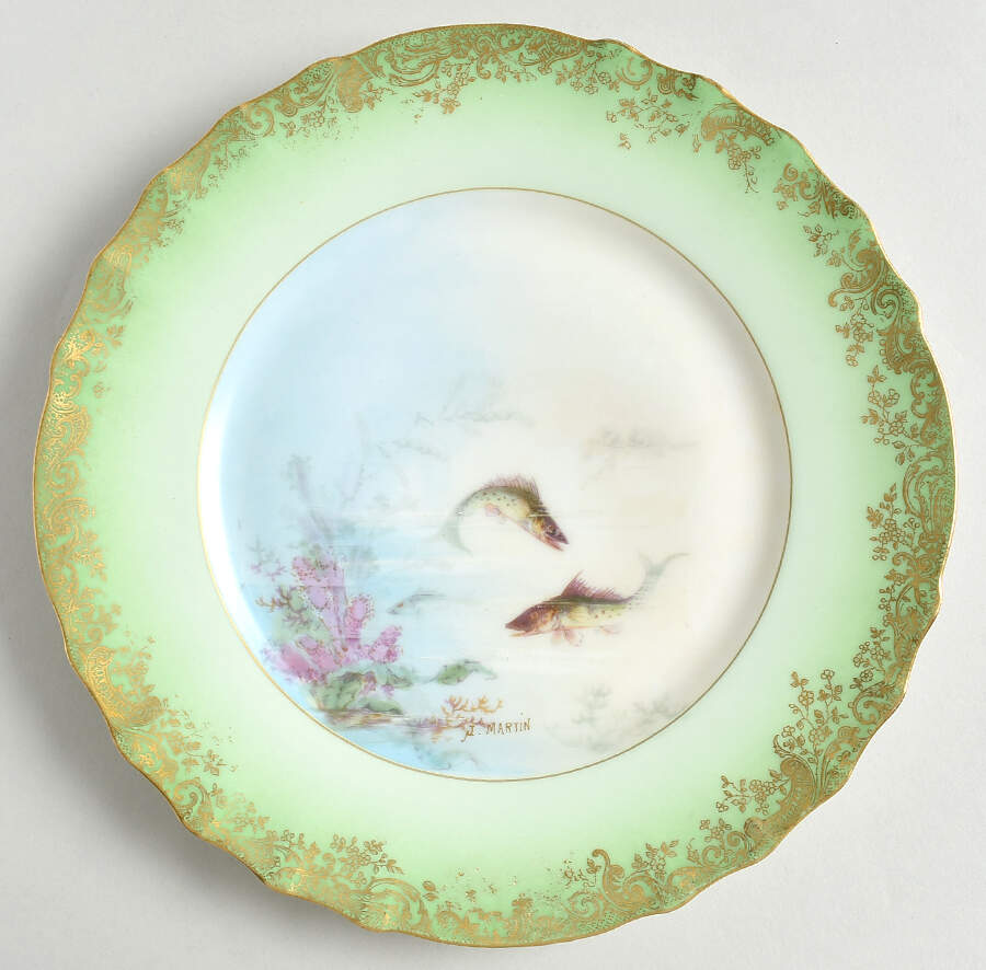 H1246 Green Luncheon Plate by Haviland-1