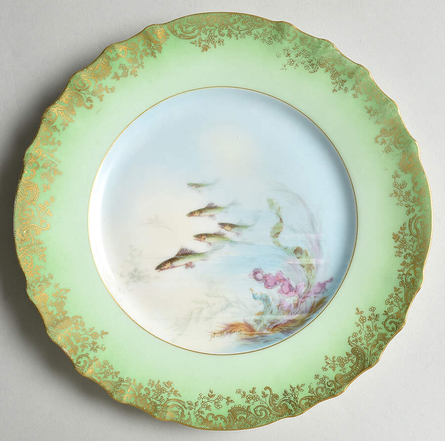 H1246 Green Luncheon Plate by Haviland-1