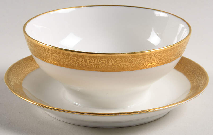H5117 Round Gravy Boat/Attached Underplate by Haviland-1