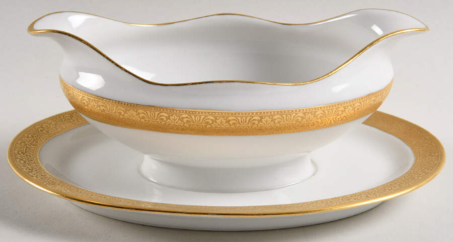 H5117 Gravy Boat with Attached Underplate by Haviland-1
