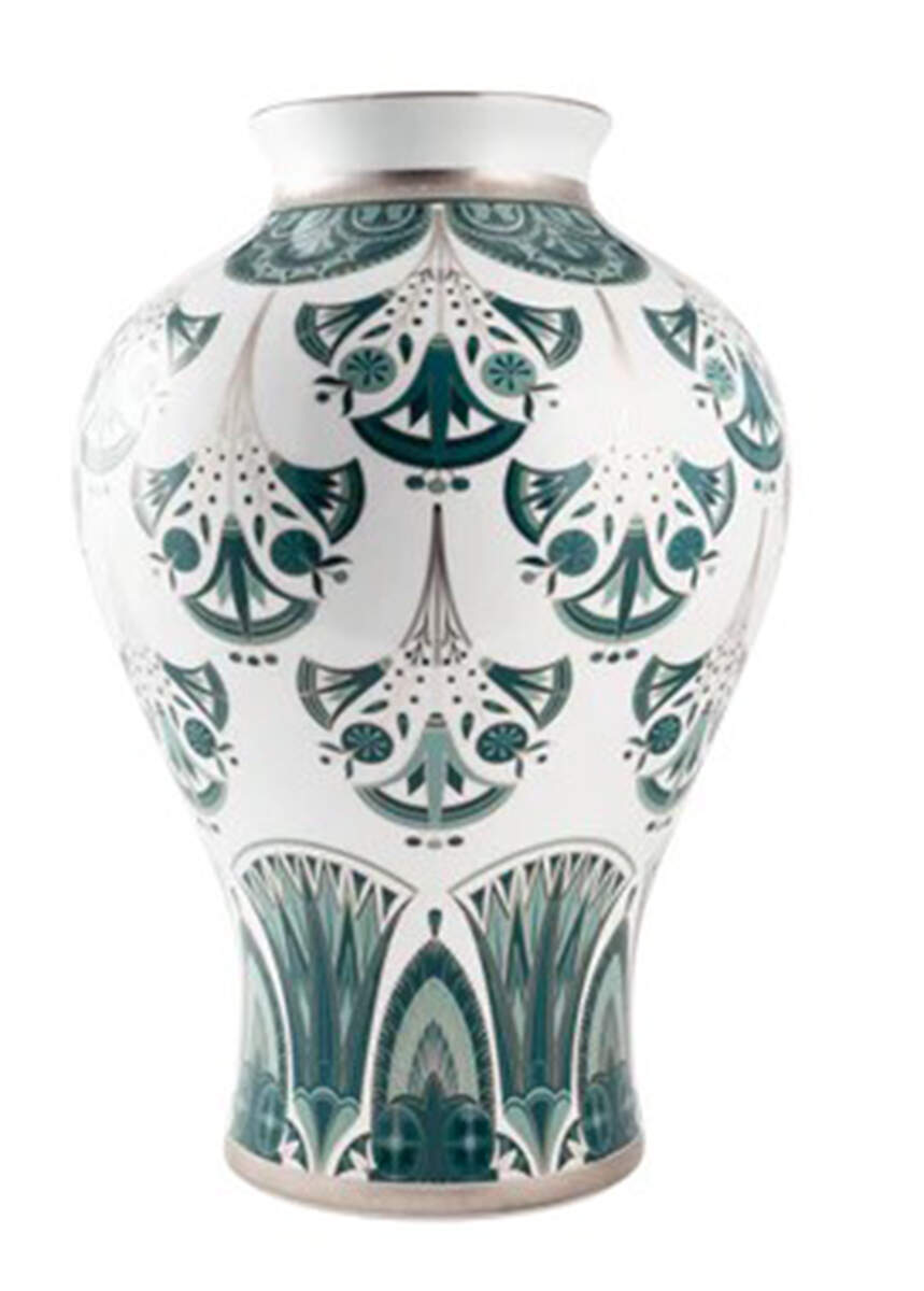Reves du Nil Platinum 21" Vase by Haviland-1