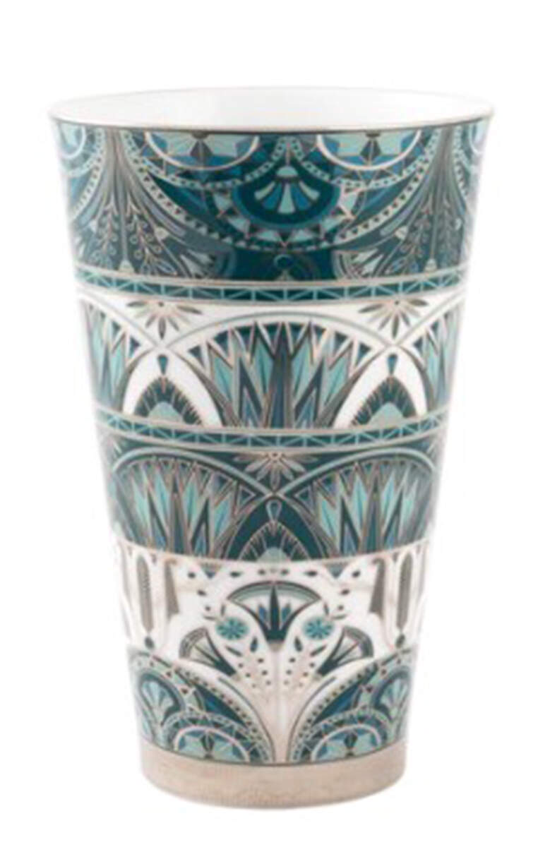 Reves du Nil Platinum 10" Vase by Haviland-1