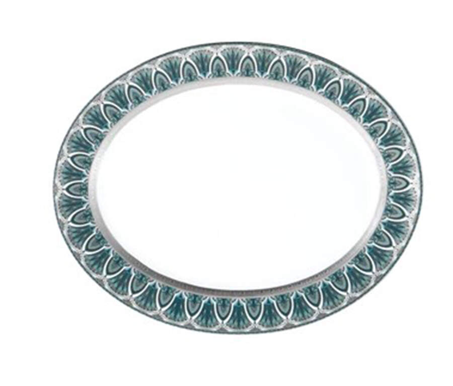 Reves du Nil Platinum 15" Oval Serving Platter by Haviland-1