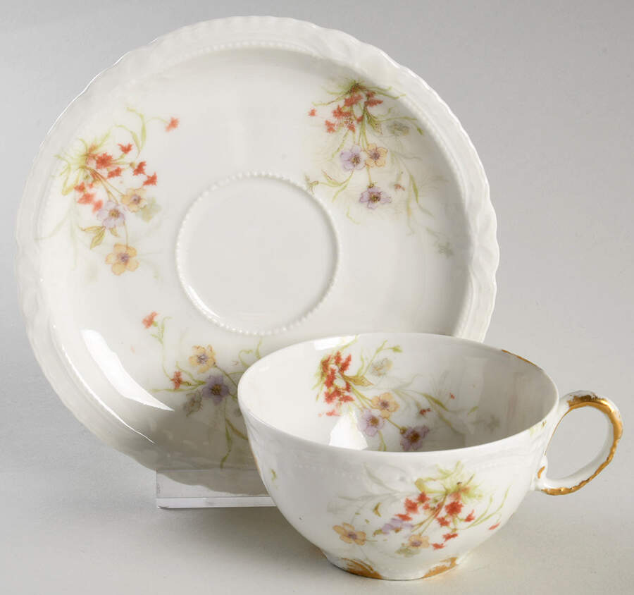 Schleiger 343-4 Flat Cup & Saucer Set by Haviland-1
