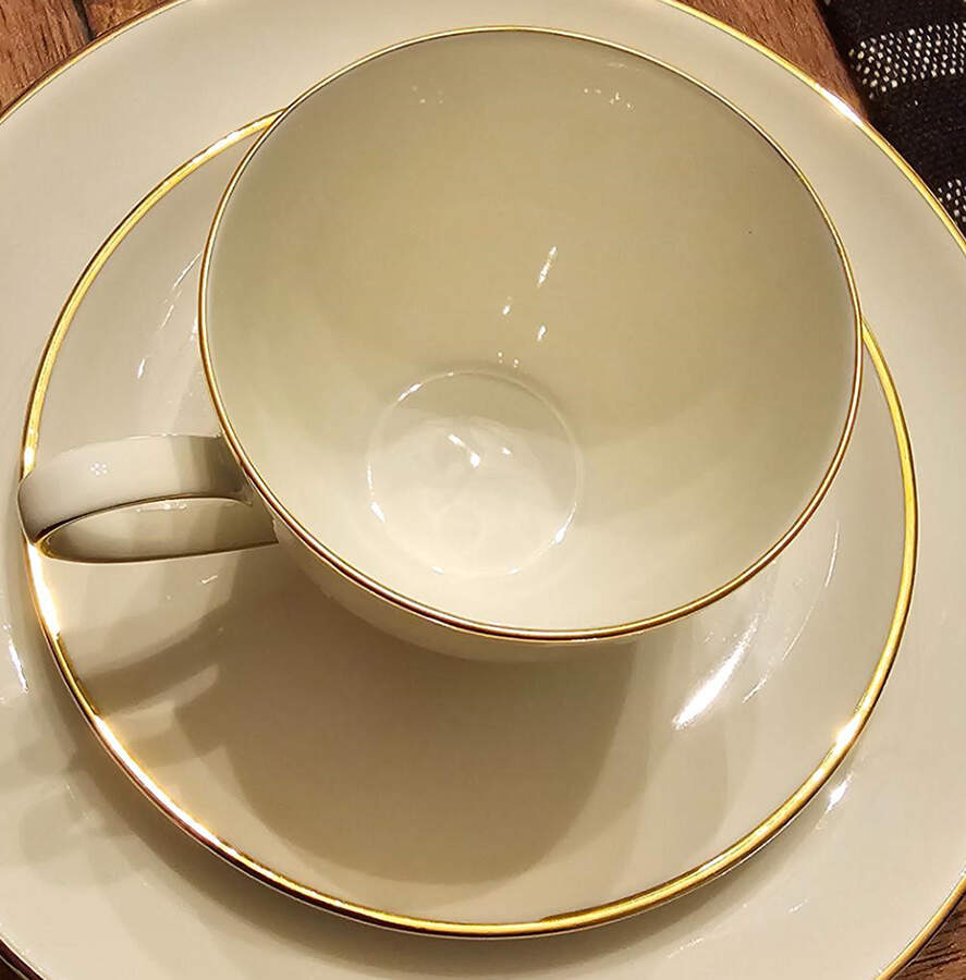 Olivia 63 (Coupe) Flat Cup & Saucer Set by Hutschenreuther-1