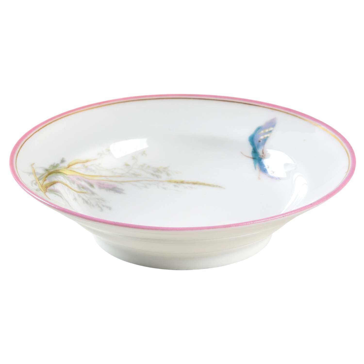 Meadow Visitors (Pink Trim) Fruit/Dessert (Sauce) Bowl by Haviland-1