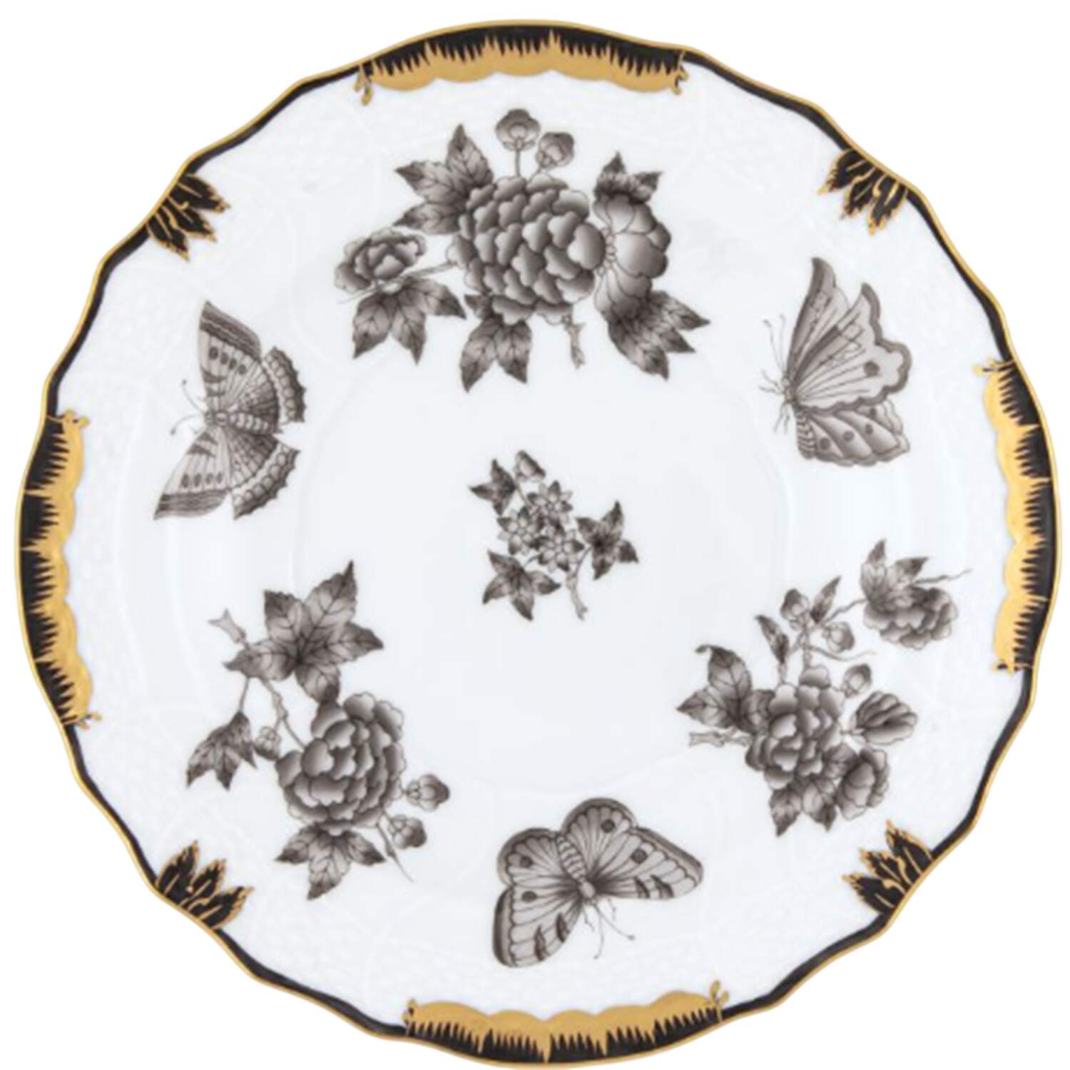 Fortuna-Black (VBONX) Salad Plate by Herend-1