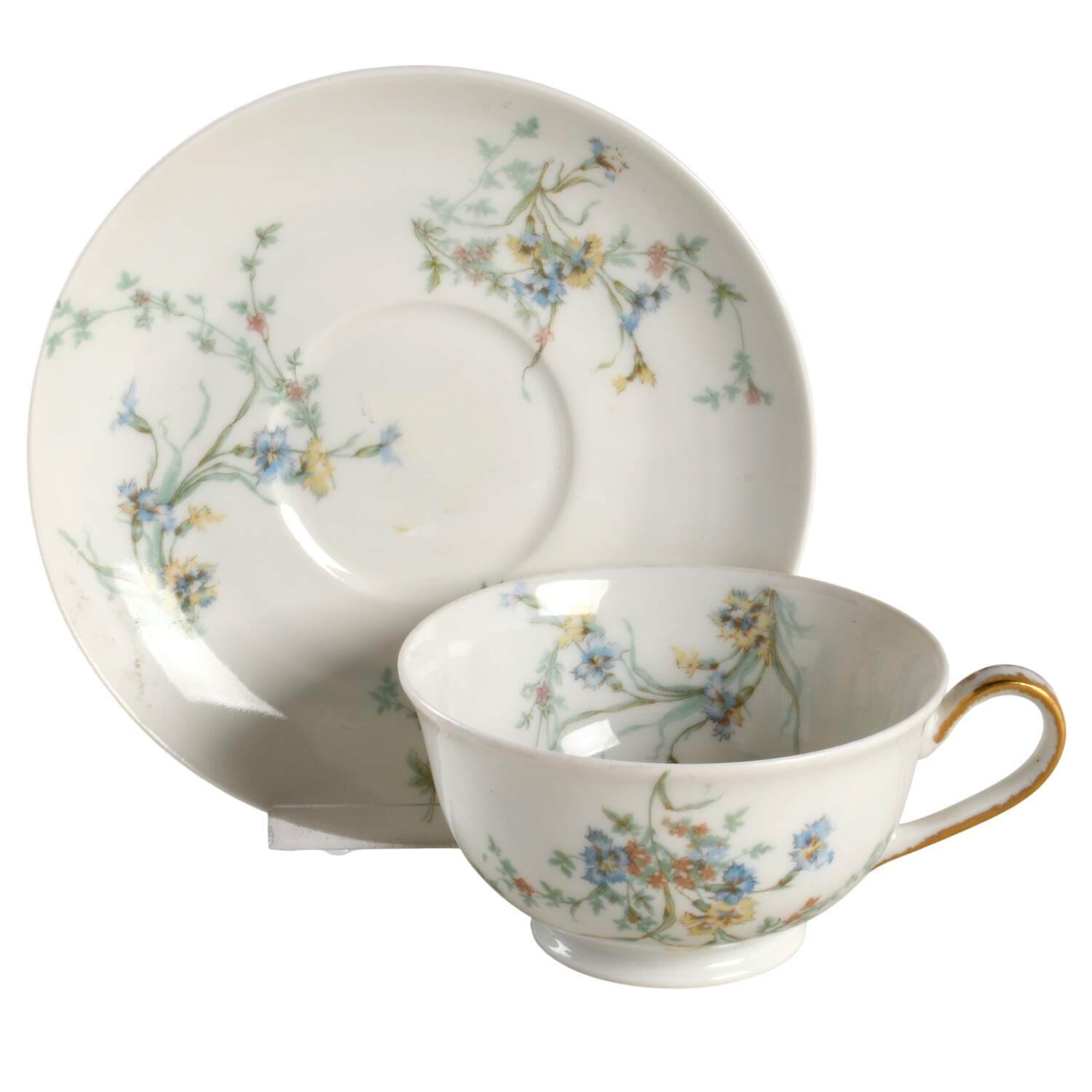 Fleurette Footed Cup & Saucer Set by Haviland-1