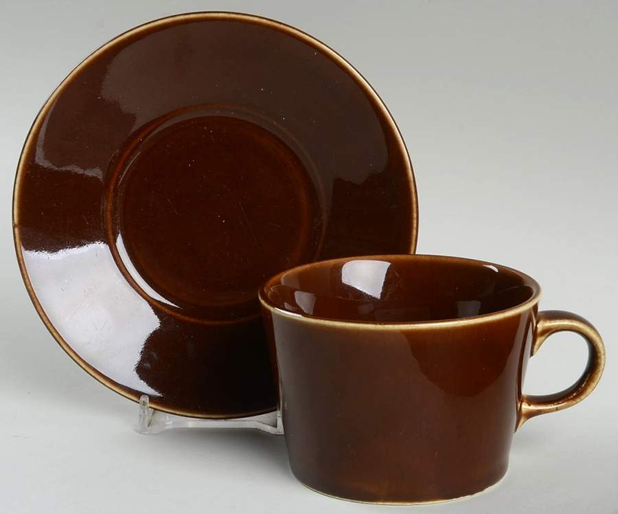 Teema Brown Flat Cup & Saucer Set by Iittala-1