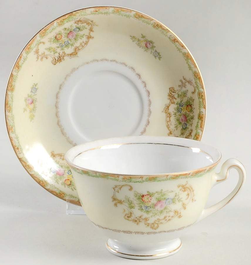 Corina Footed Cup & Saucer Set by Imperial (Japan)-1