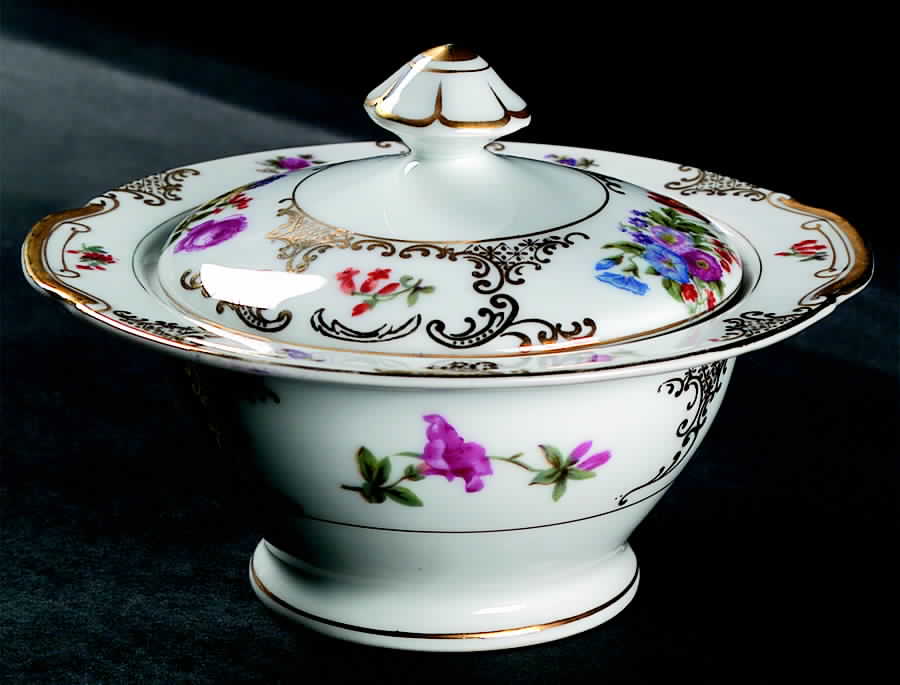 Dresdania Sugar Bowl & Lid by Imperial (Japan)-1