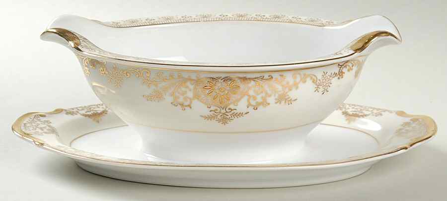 Groton Gravy Boat with Attached Underplate by Imperial (Japan)-1