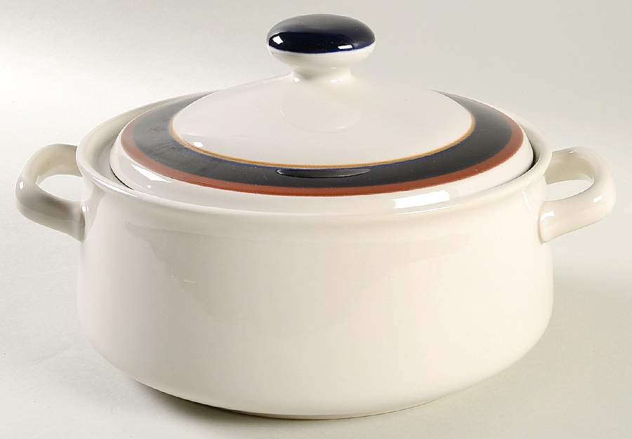 Imperial Blue Round Covered Vegetable by Imperial (Japan)-1