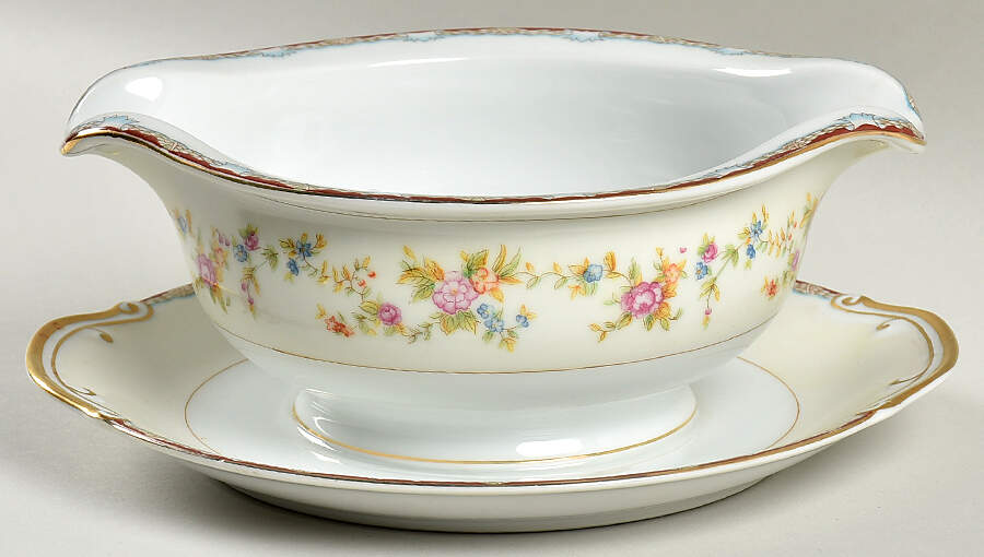 IMP6 Gravy Boat with Attached Underplate by Imperial (Japan)-1