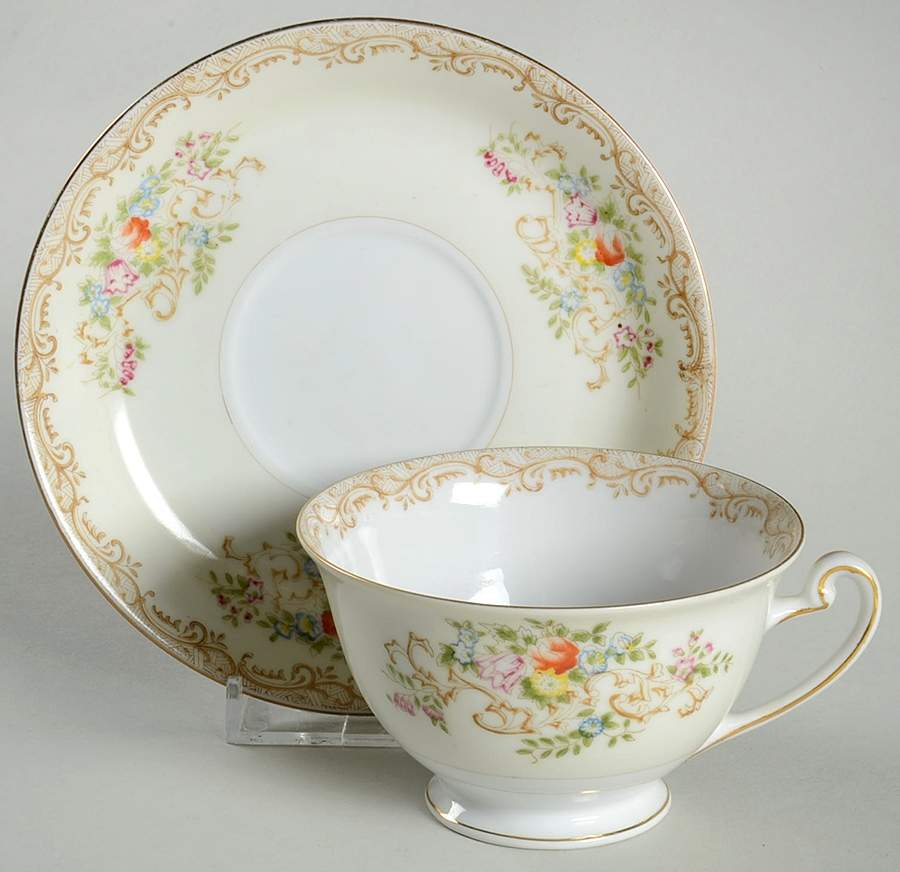 IMP7 Footed Cup & Saucer Set by Imperial (Japan)-1