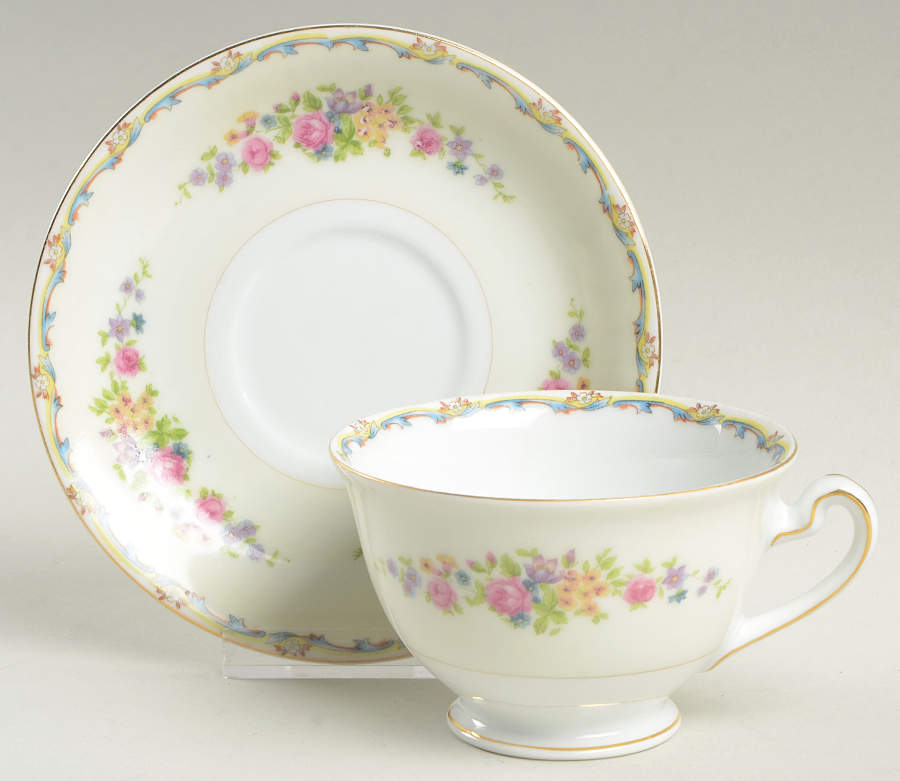 IMP8 Footed Cup & Saucer Set by Imperial (Japan)-1