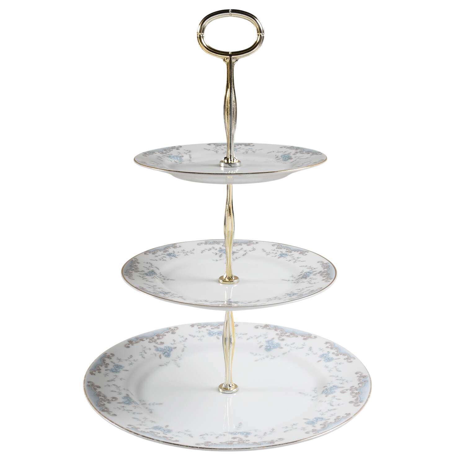 Seville 13 7/8"-14 1/4" 3-Tiered Serving Tray(DP,SP,BB) HC by Imperial (Japan)-1