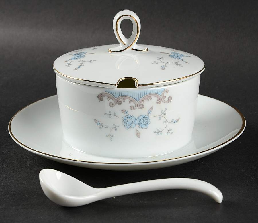 Seville Mayonnaise W/Attached Underplate,Lid & Ladle by Imperial (Japan)-1