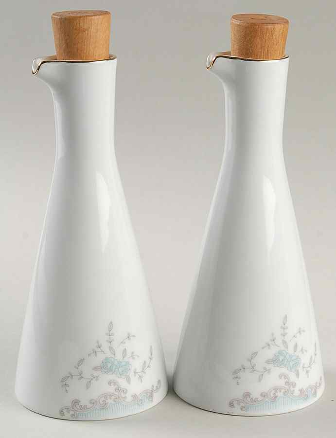 Seville Vinegar and Oil Set with Wood "V" and "O" Stoppers by Imperial (Japan)-1