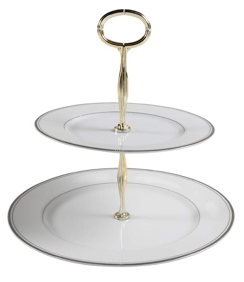 Sincerity 6 5/8"-10"  2 Tiered Serving Tray (Dp, Sp) HC by Imperial (Japan)-1