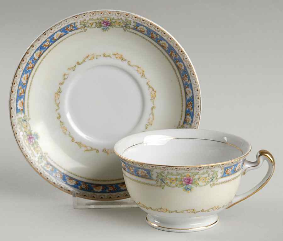 Victoria Footed Cup & Saucer Set by Imperial (Japan)-1