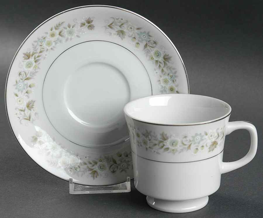 Wild Flower Footed Cup & Saucer Set by Imperial (Japan)-1