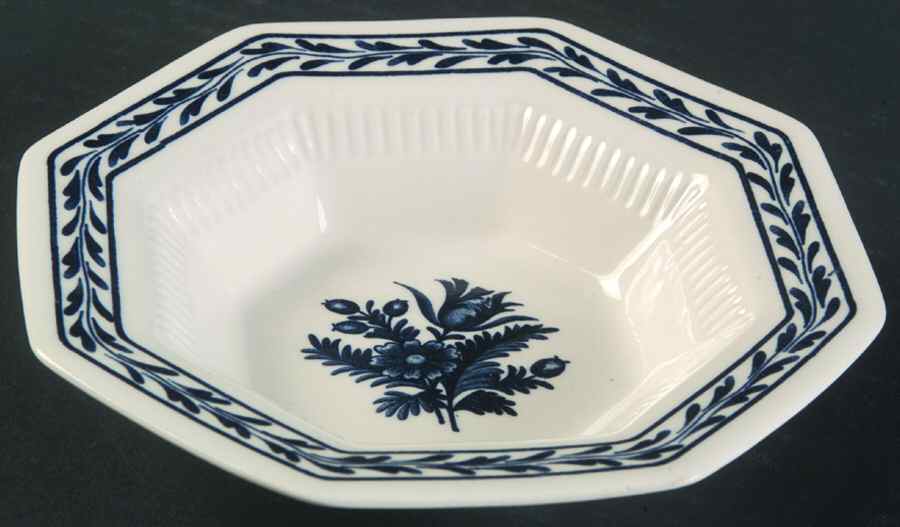 Blue Tulip Rim Fruit/Dessert (Sauce) Bowl by Independence-1