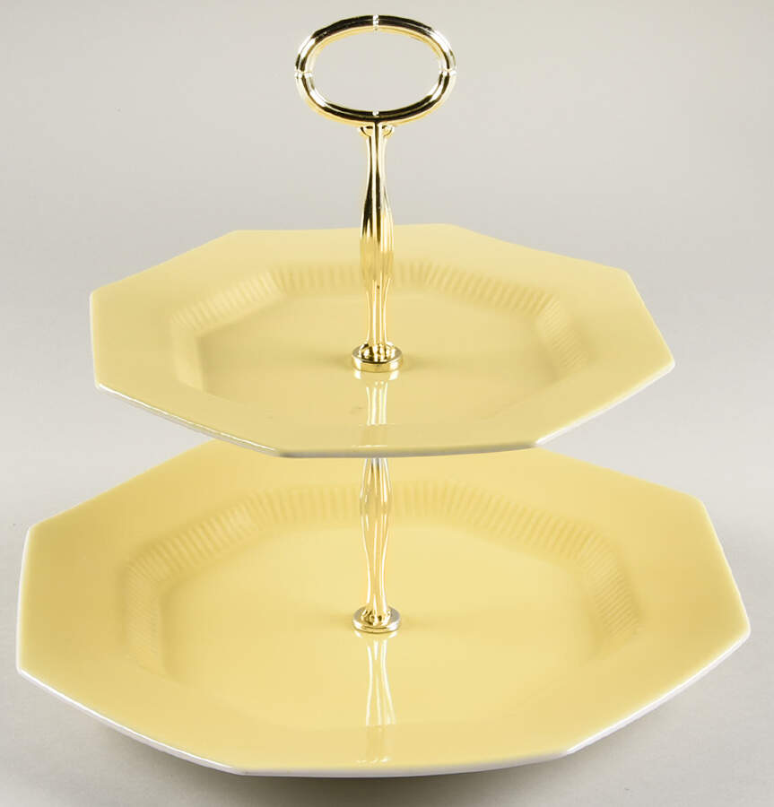 Daffodil  All Yellow 6 5/8"-10"  2 Tiered Serving Tray (Dp, Sp) HC by Independence-1