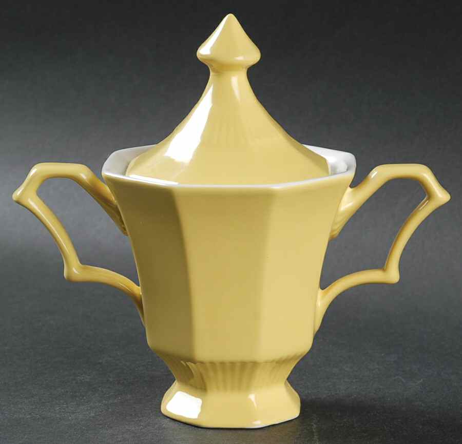 Daffodil  All Yellow Sugar Bowl & Lid by Independence-1