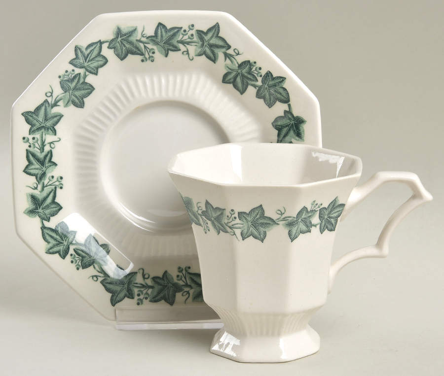 Garland Footed Cup & Saucer Set by Independence-1