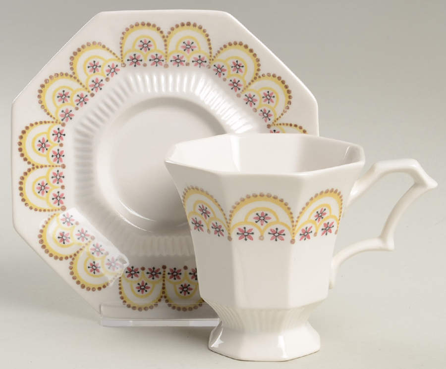 Hickory Footed Cup & Saucer Set by Independence-1