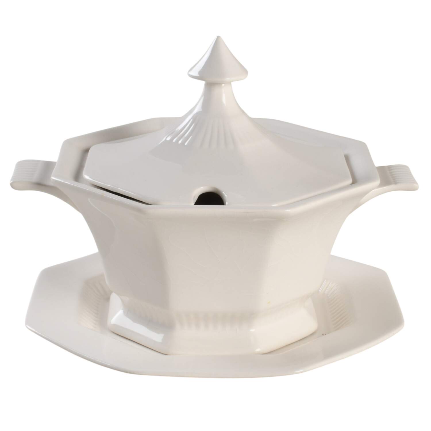 Independence White Sauce Boat & Lid with Underplate by Independence-1