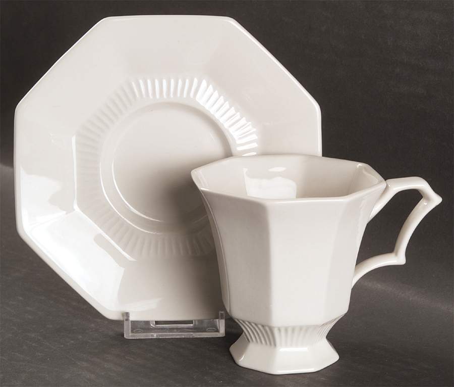 Independence White Footed Cup & Saucer Set by Independence-1
