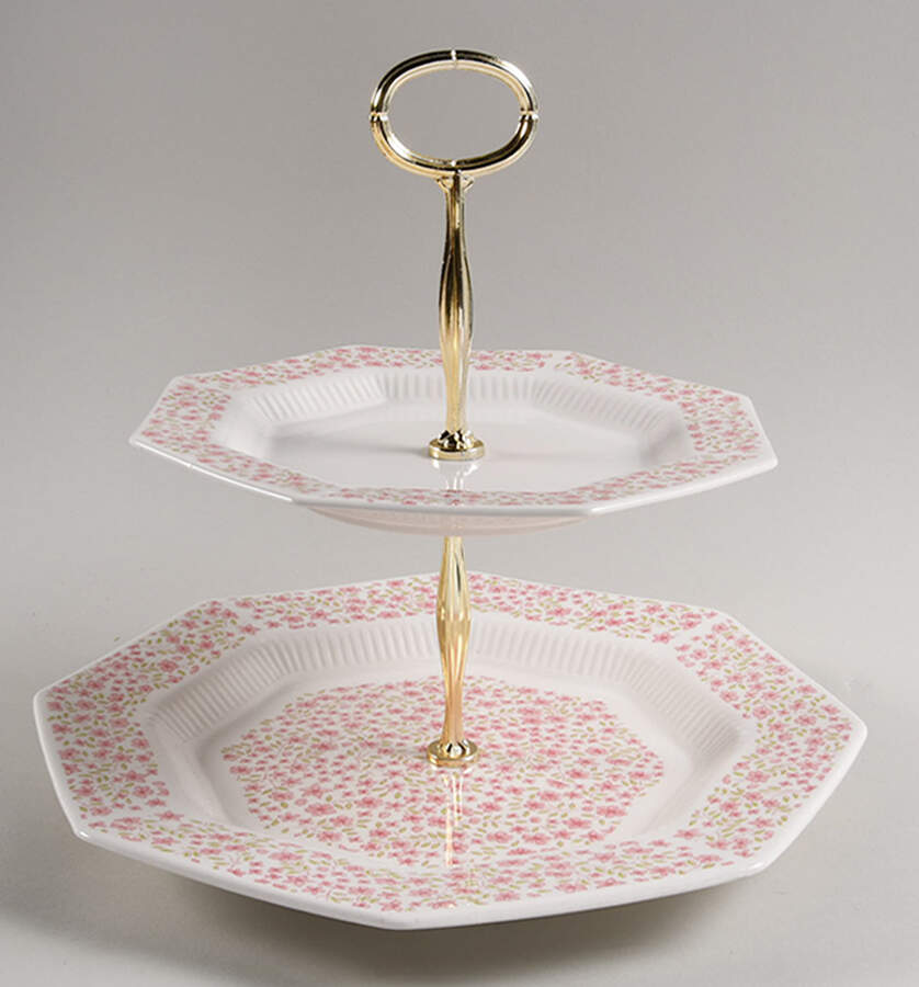 Mary Jane 6 5/8"-10"  2 Tiered Serving Tray (Dp, Sp) HC by Independence-1