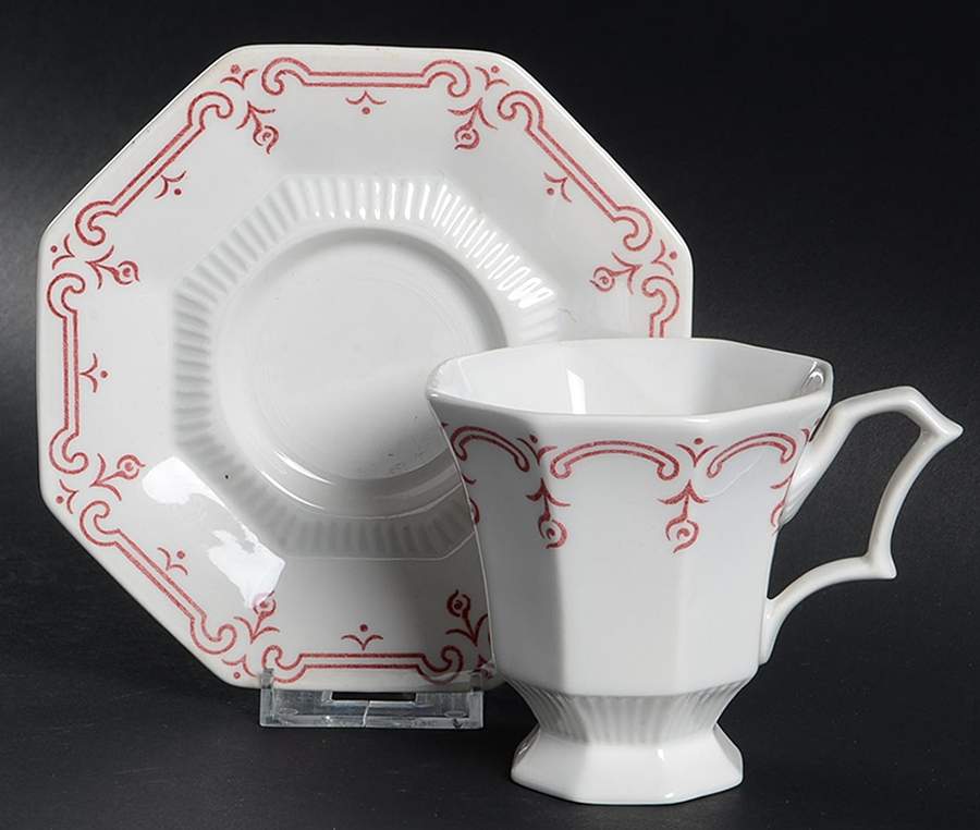 Plymouth Rose Footed Cup & Saucer Set by Independence-1