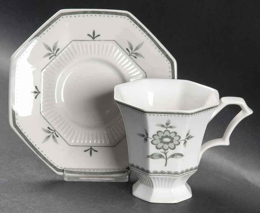 Provincial Flower Footed Cup & Saucer Set by Independence-1