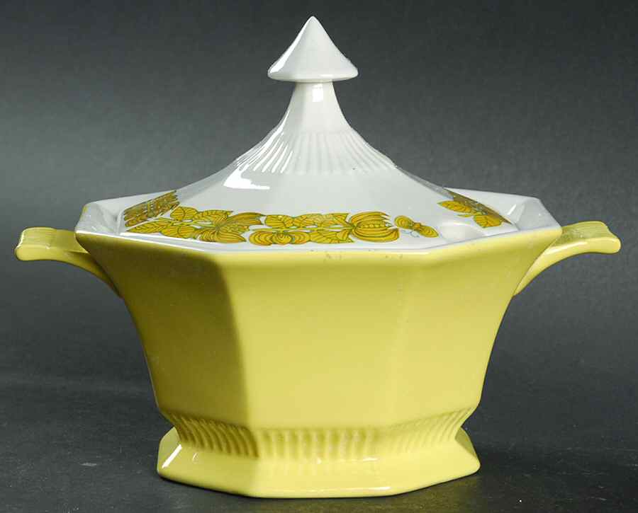 Yellow Bouquet Sauce Boat & Lid by Independence-1
