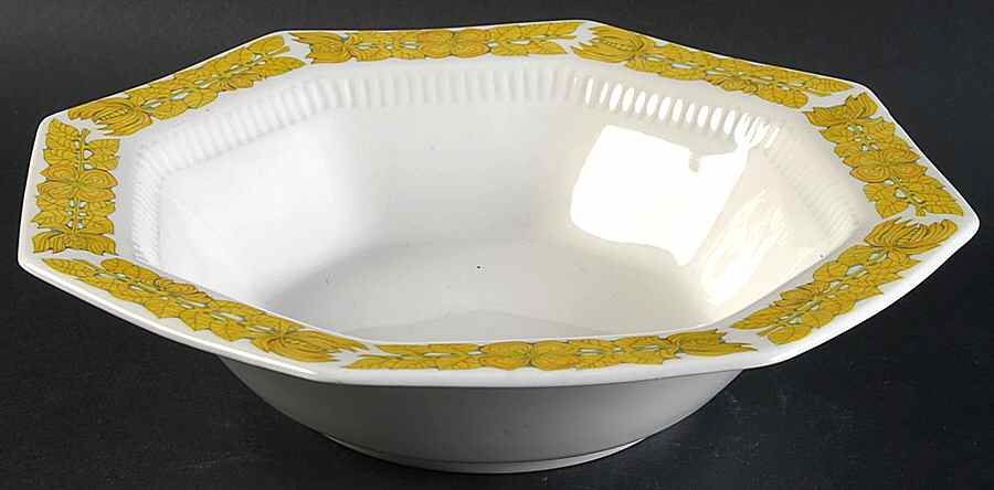 Yellow Bouquet 9" Round Vegetable Bowl by Independence-1