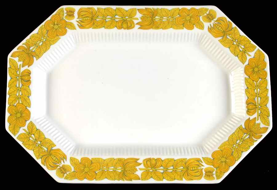 Yellow Bouquet 13" Oval Serving Platter by Independence-1