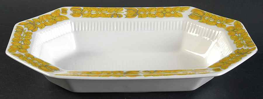 Yellow Bouquet 10" Oval Vegetable Bowl by Independence-1