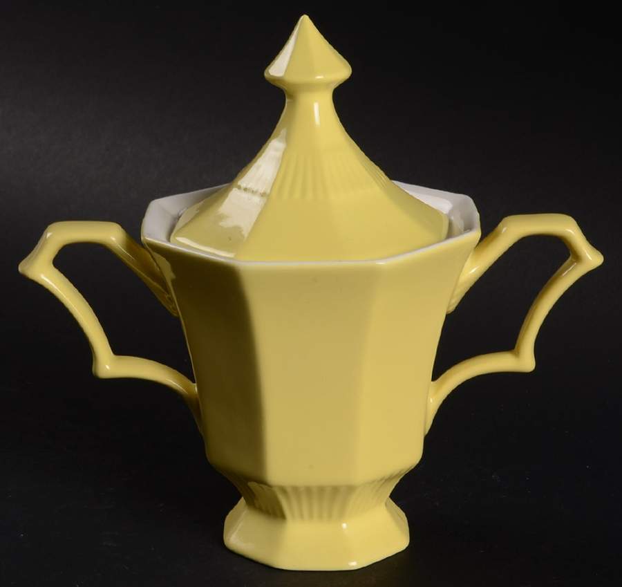 Yellow Bouquet Sugar Bowl & Lid by Independence-1