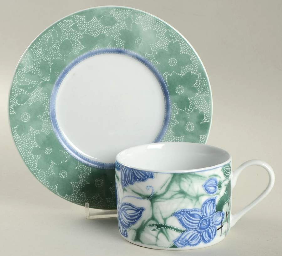 Butterfly Batik Flat Cup & Saucer Set by Interiors (PTS)-1