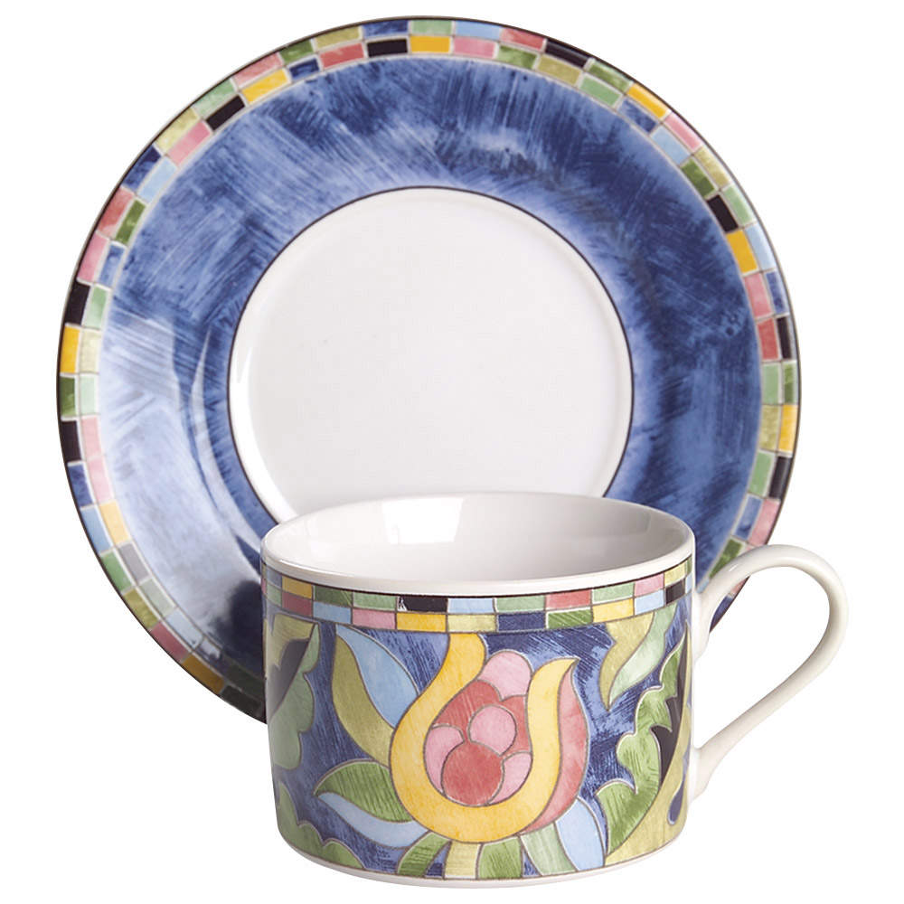 Fantasia Flat Cup & Saucer Set by Interiors (PTS)-1