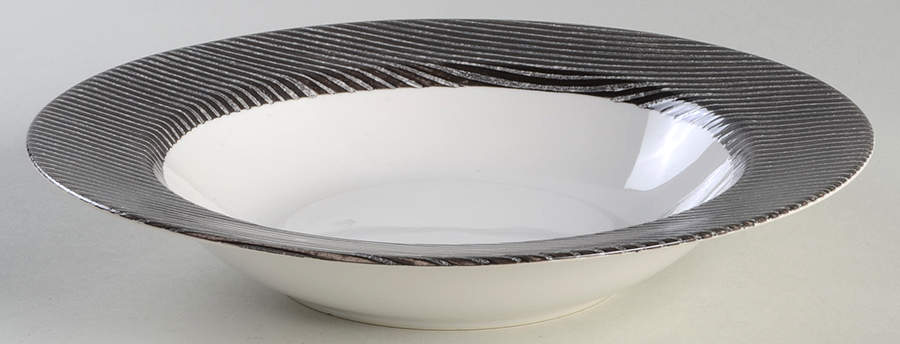Marina Black Large Rim Soup Bowl by Interiors (PTS)-1
